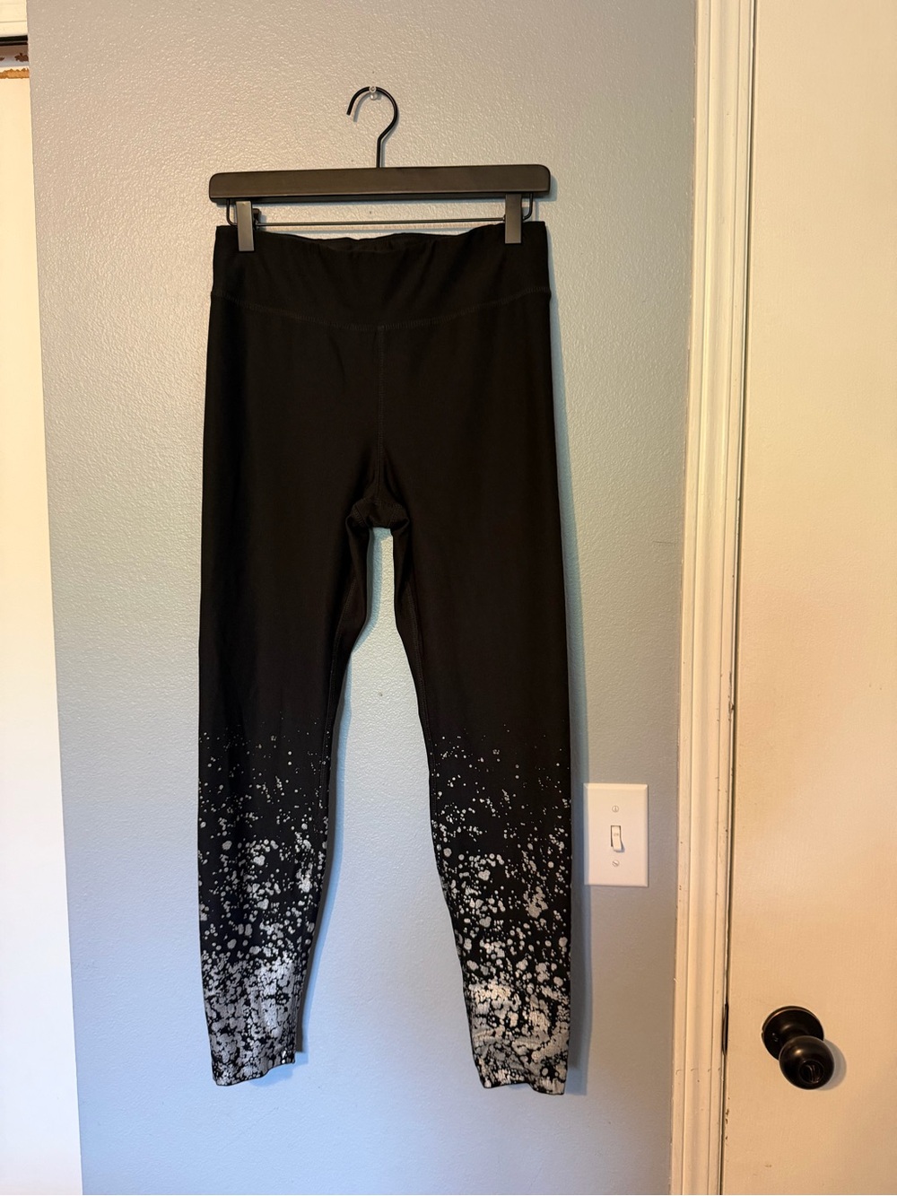 Studio M Black Leggings with White Splatter Detail